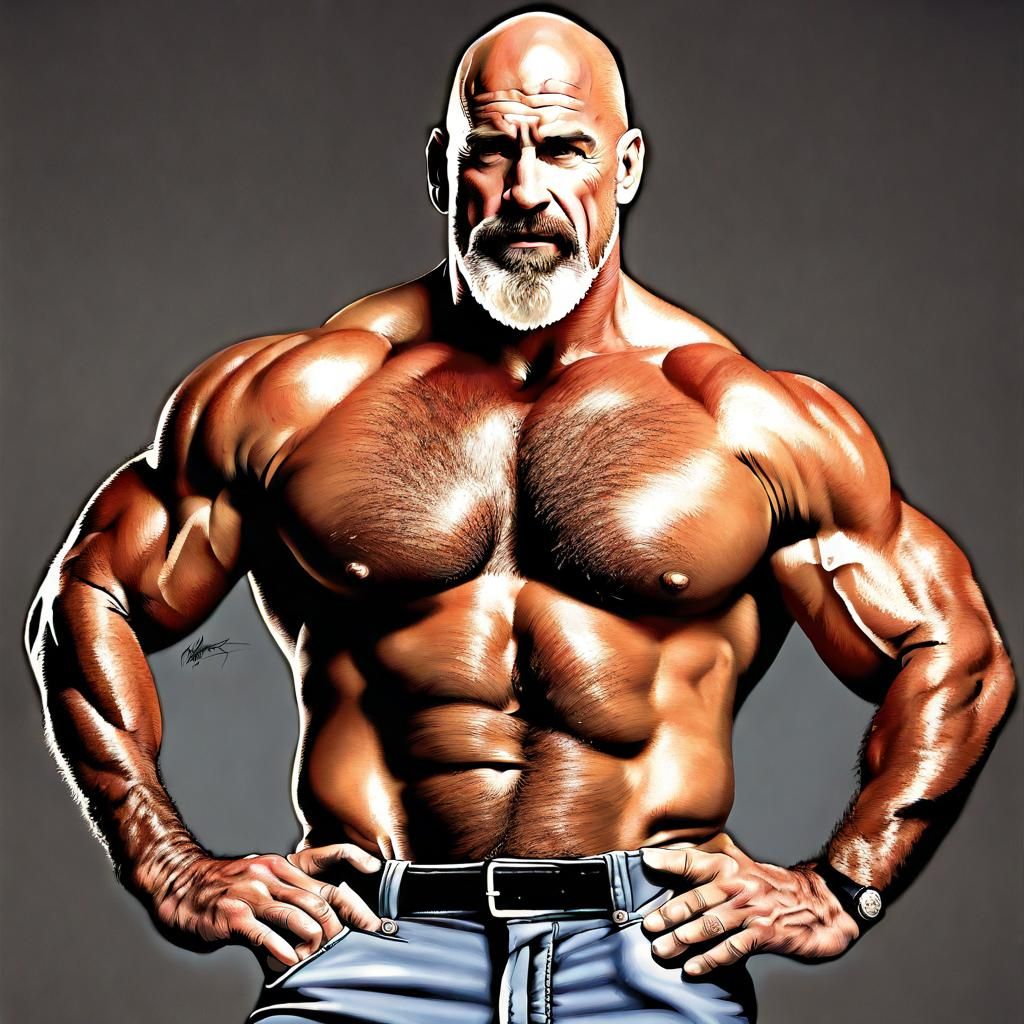 Hyperrealistic Bodybuilder Portrait with Dramatic Lighting