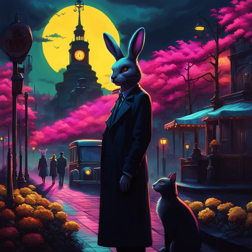 Grimdark Fantasy Portrait of a Girl in Film Noir Style