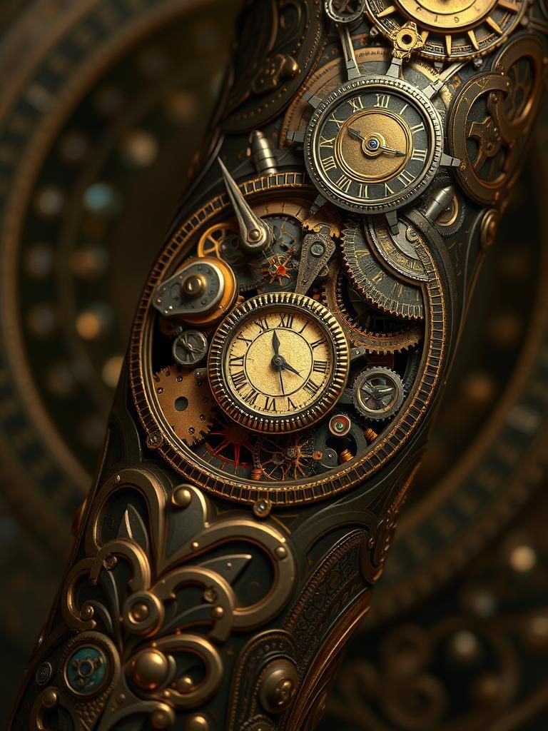 Clockwork Arm: Detailed Fantasy Digital Art