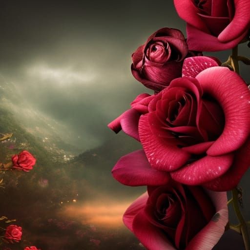 Roses and Orchids: Dramatic Digital Matte Painting