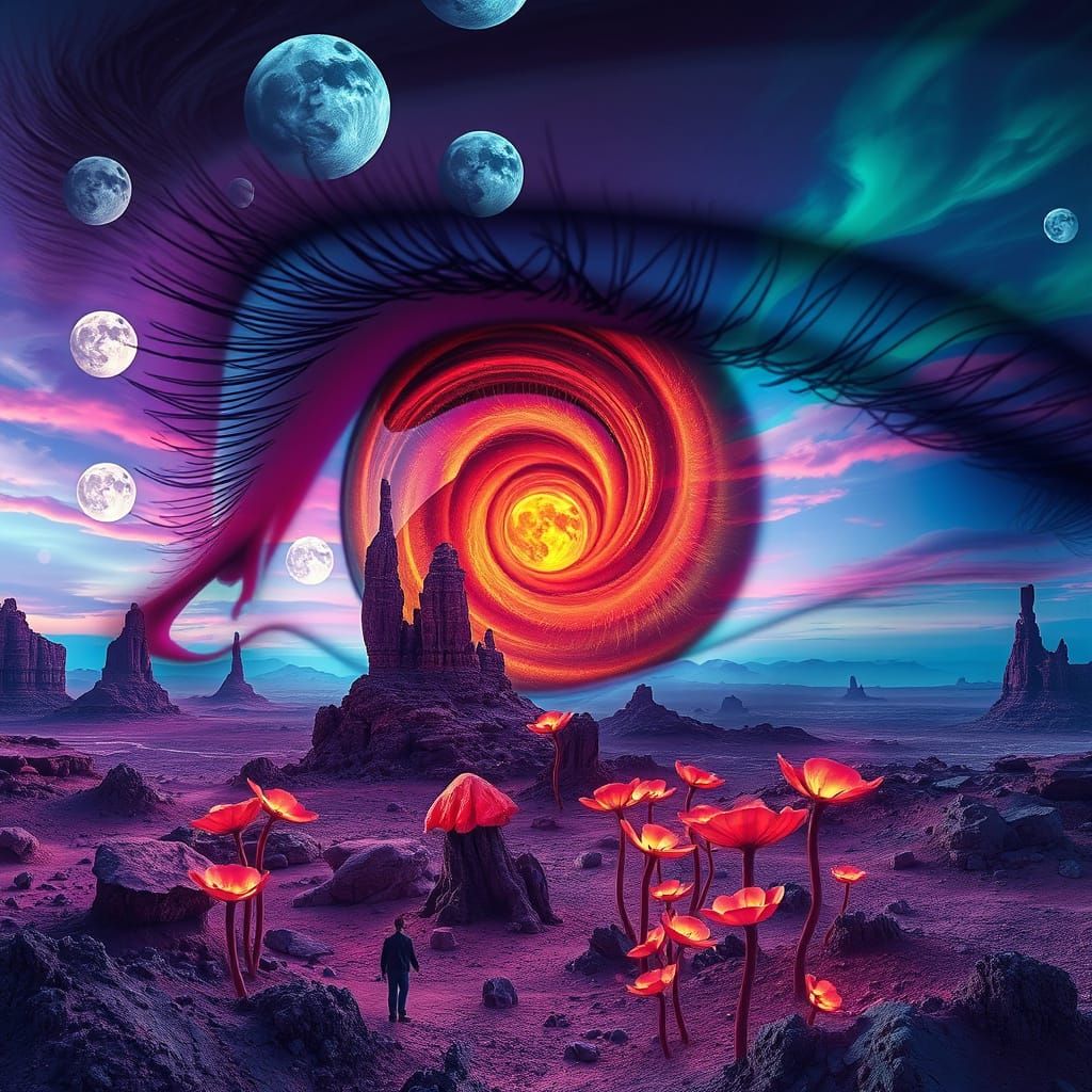 Surreal Portal to Another World in Double Exposure Art