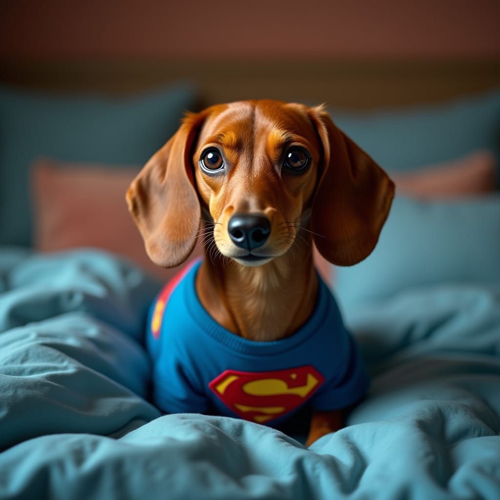 Hyperrealistic Dachshund in Luxurious Setting