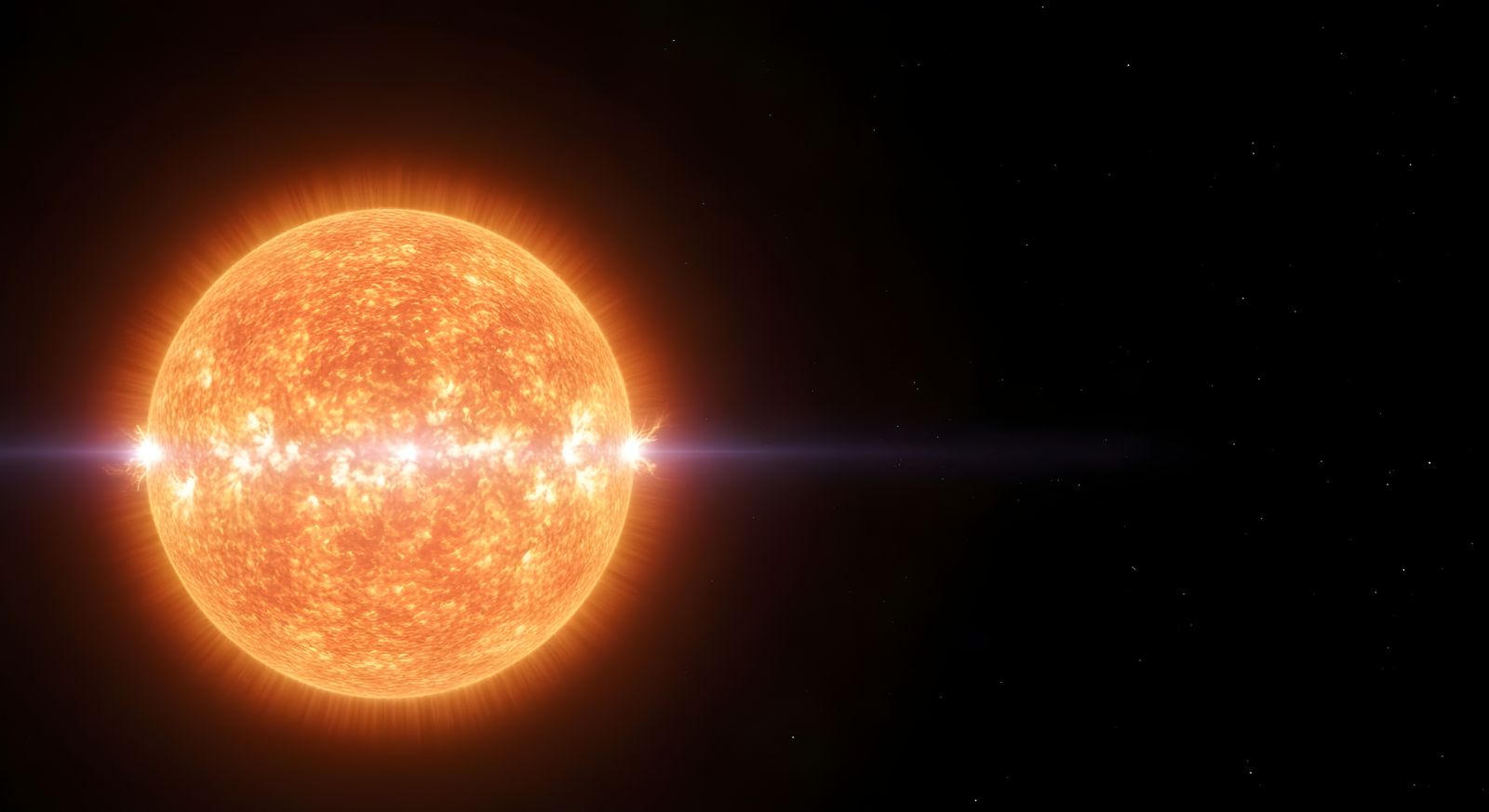 Neon Sun Flares in Holographic Illustration