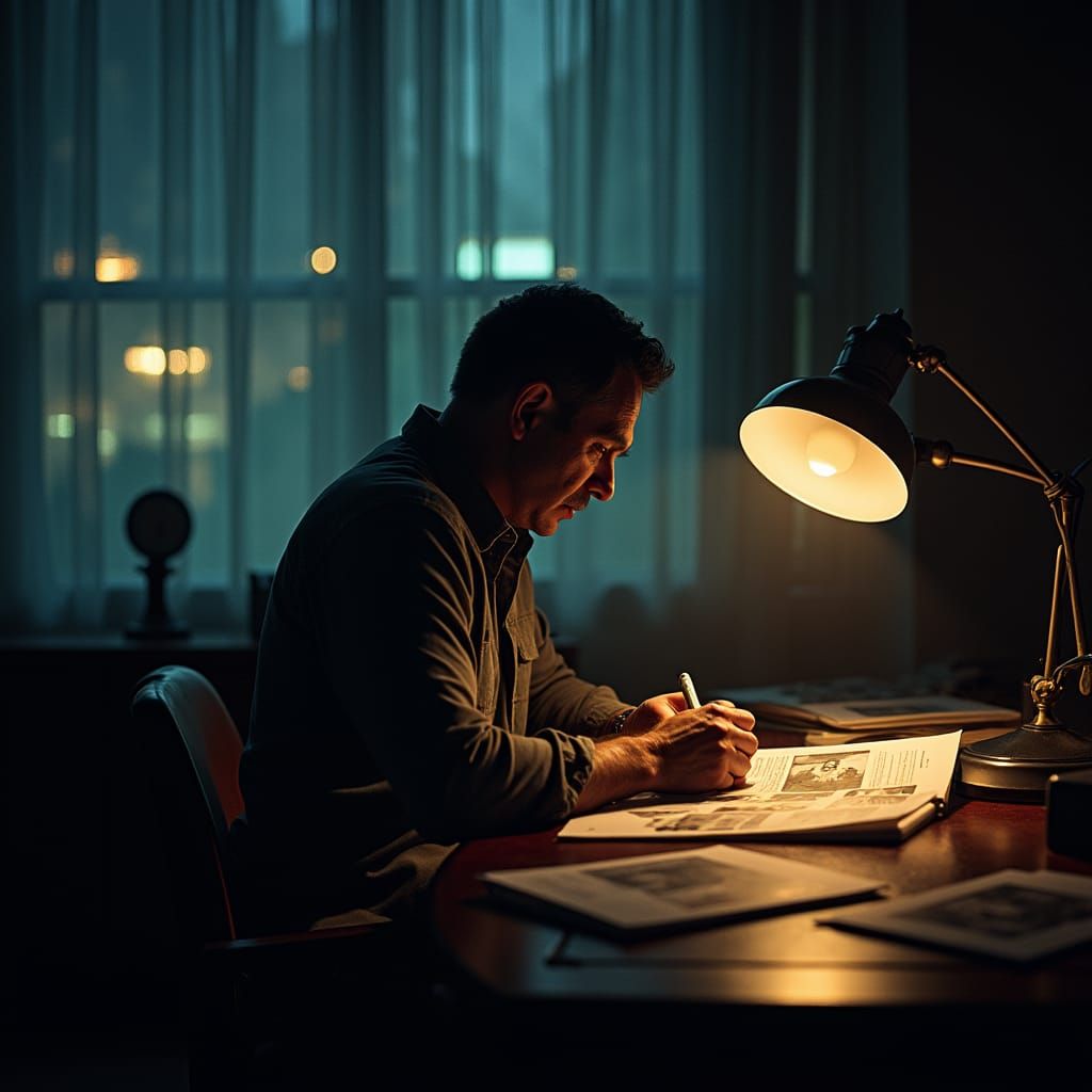 Private Investigator in Film Noir Style