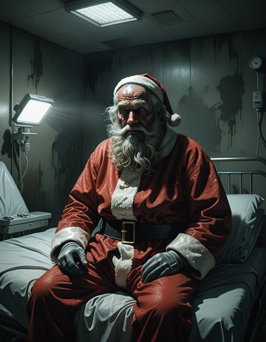 Dark Surrealism: Santa in a Straightjacket