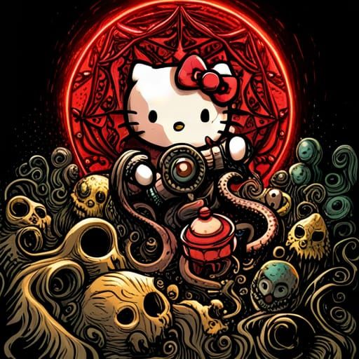 Hello Kitty lies sleeping