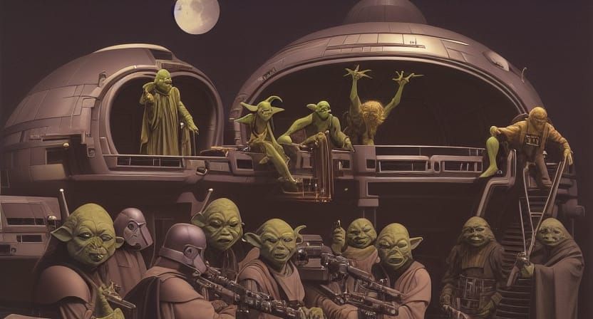 Yoda on Death Star: Sci-Fi Concept Art