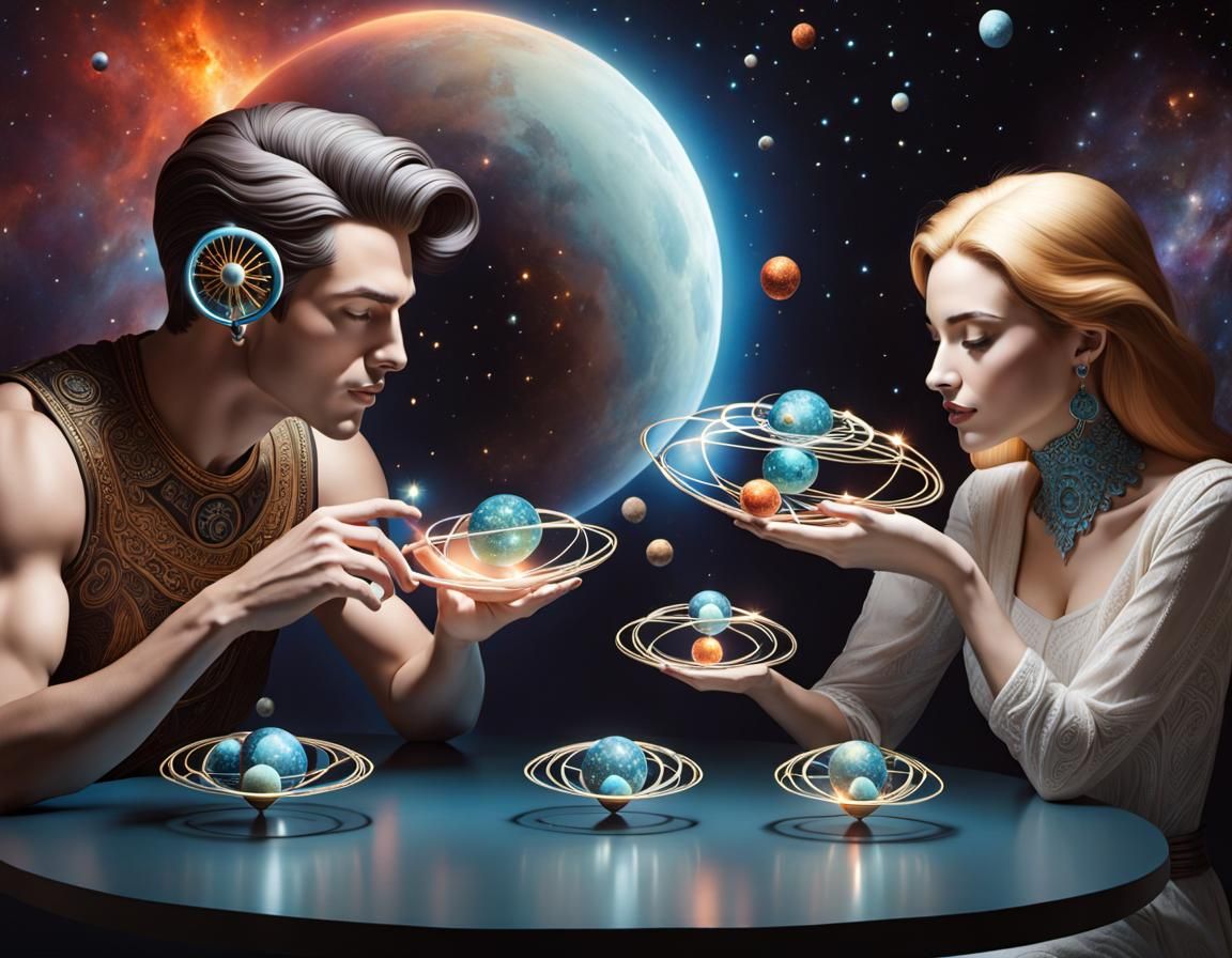Intricate Atomic Universe Reflected in Lovers' Eyes