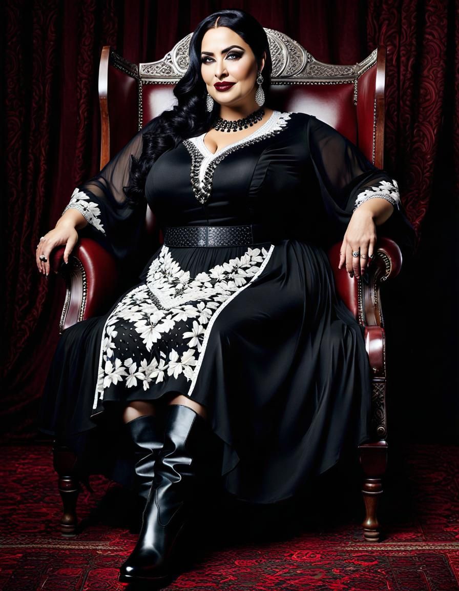 Gothic Middle Eastern Woman Portrait in Pop Art Style