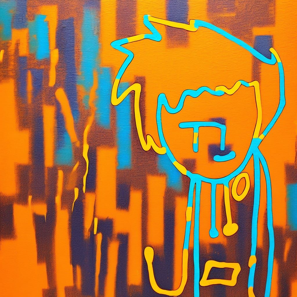 Vibrant Abstract Expressionism in Warm Golden Light