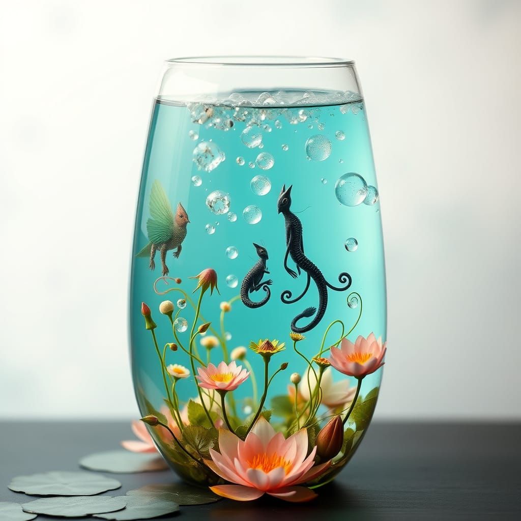 Ethereal Mystic Civilizations in Crystal Vase