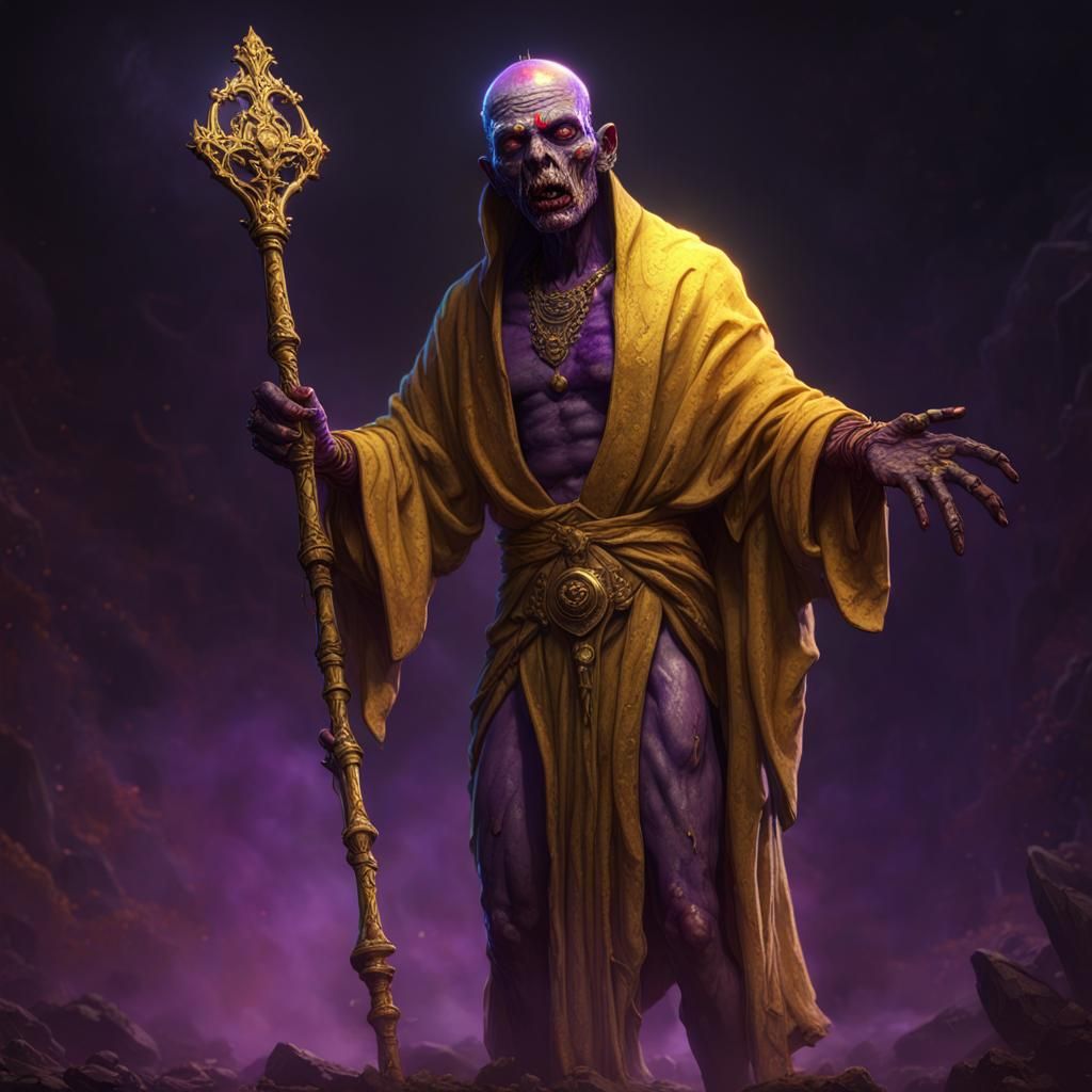 Glowing Vetala Zombie in Dark Fantasy Art