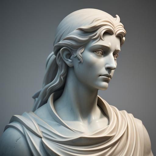 Timeless Roman Philosopher in Marble Sculpture