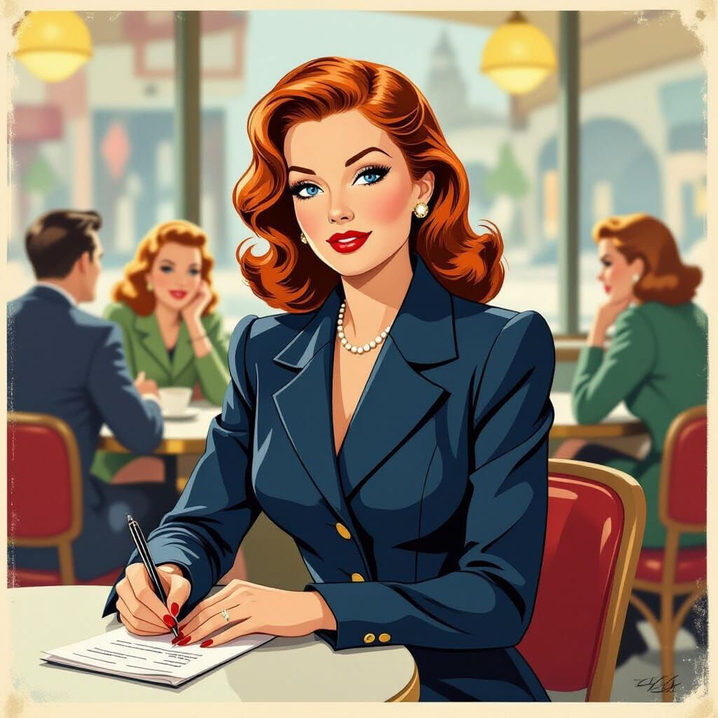 Brenda Starr in Classic Comic Strip Style