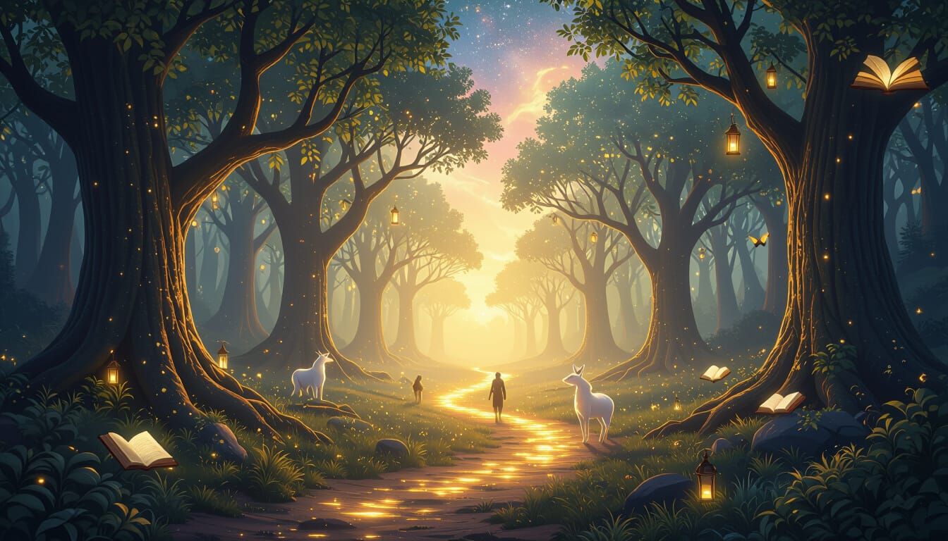 Luminous Forest Path Symbolizing Self-Esteem