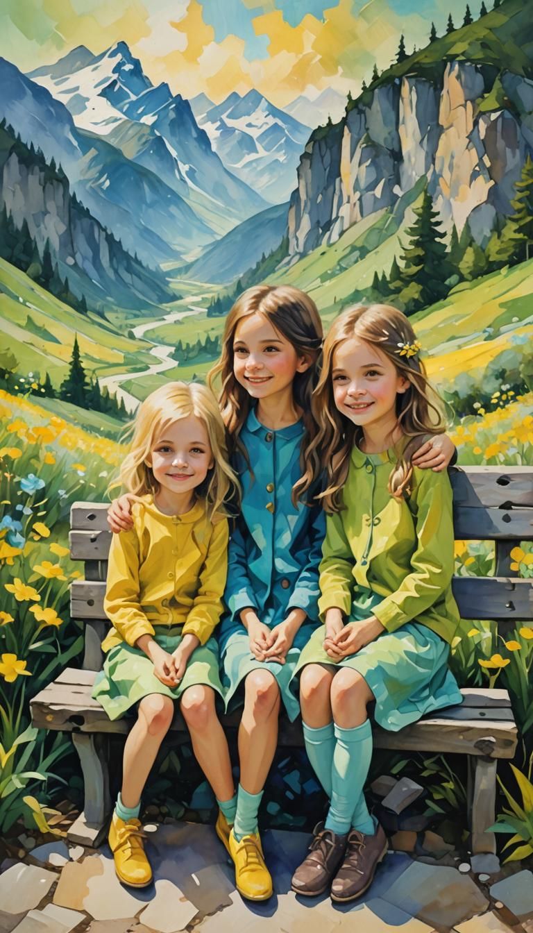 Lyrical Abstraction: Girls in Fantasy Mountainscape