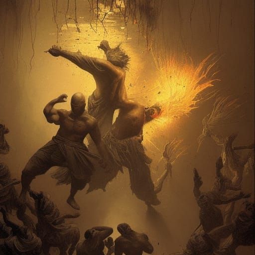 Shaolin Exploding Heads Punch in Horror Style