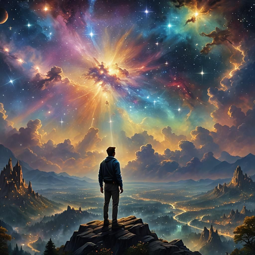 Spectacular Night Sky with Nebula Silhouette