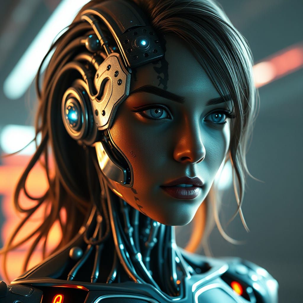 Ethereal Female Form in a Dystopian Future