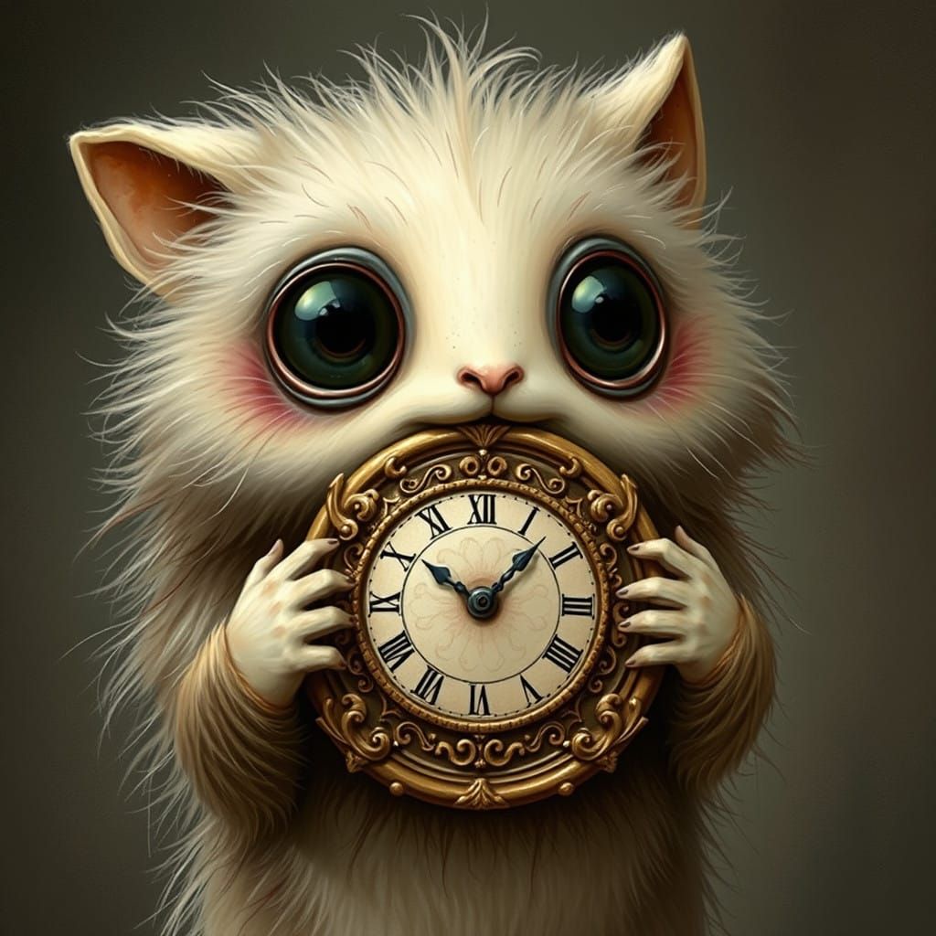 Gentle Dream Creature Holds Timeless Clockwork