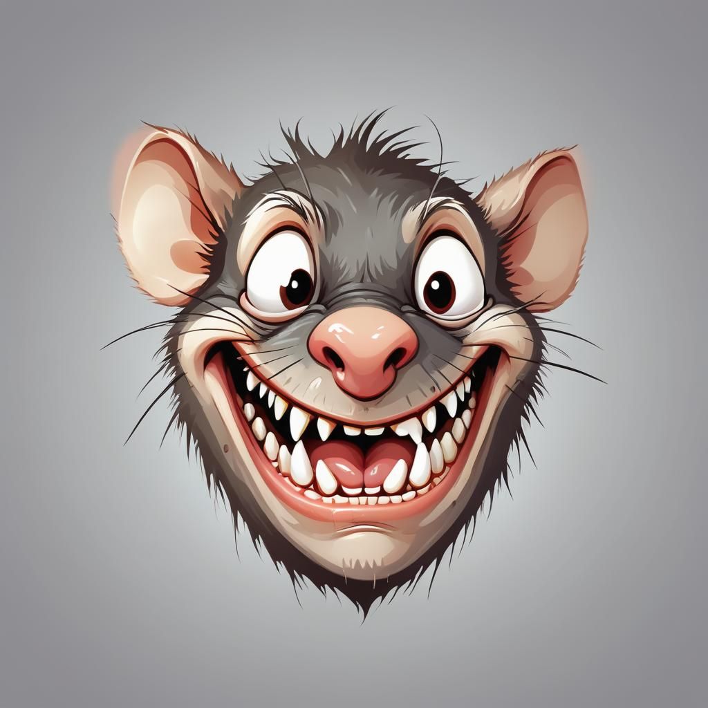 Evil Rat Emoji in Cartoon Style