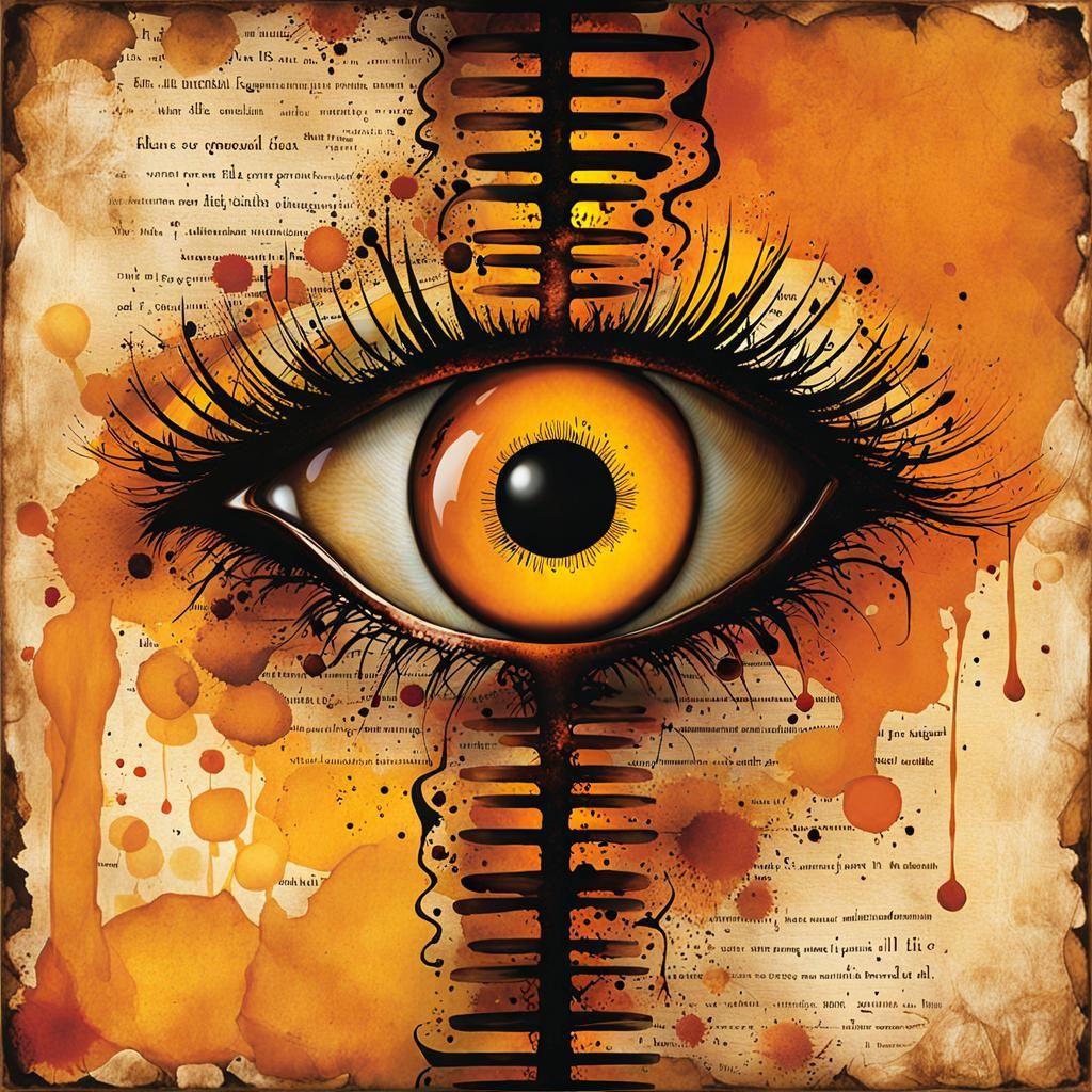 Genome: Whimsical Decalcomania Poster Art With Saffron Crocu...