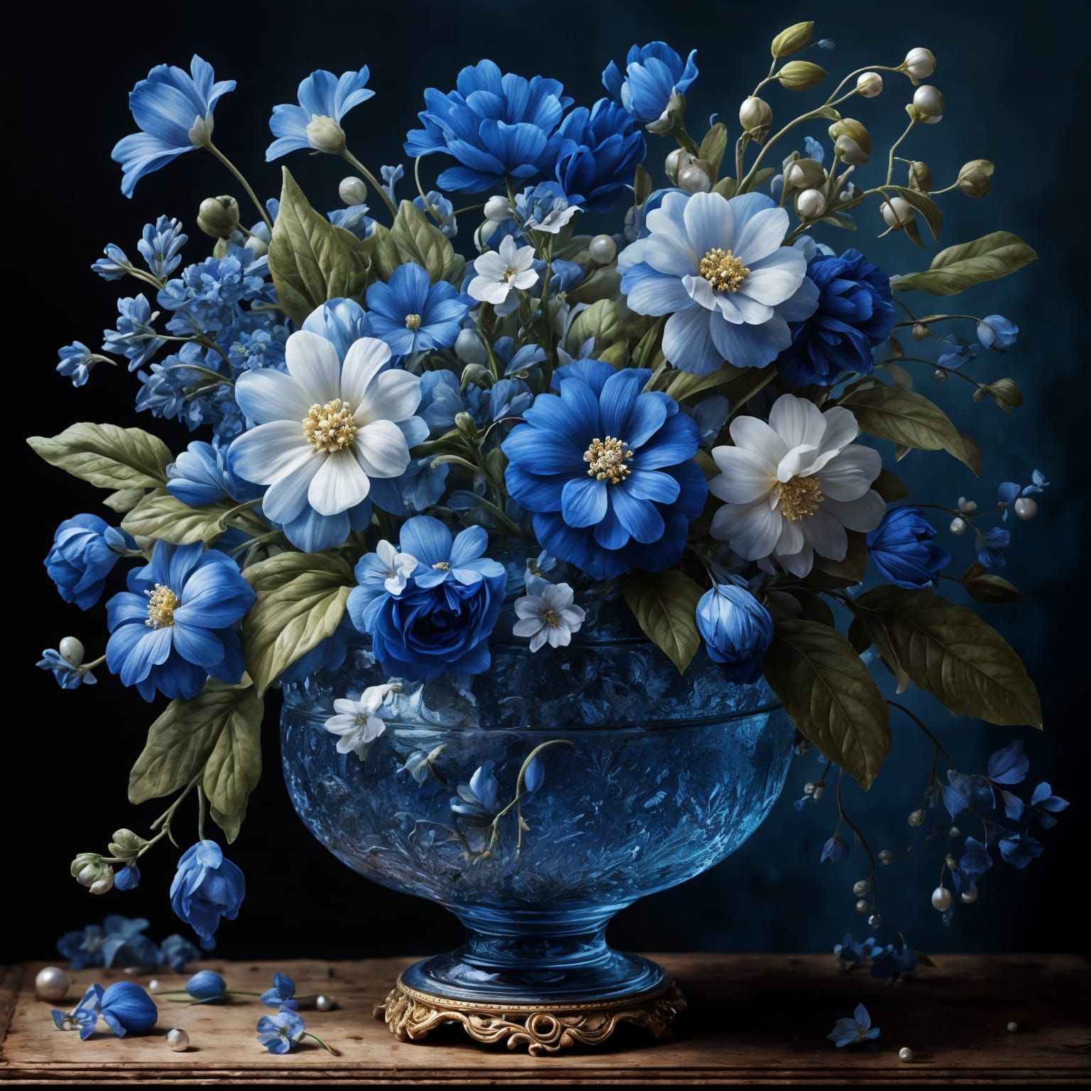 Stunning Ornate Blue Vase in Hyperdetailed Realism