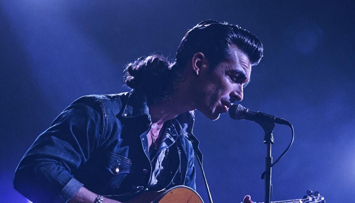 Rockabilly Band Performing Live Under Full Moon