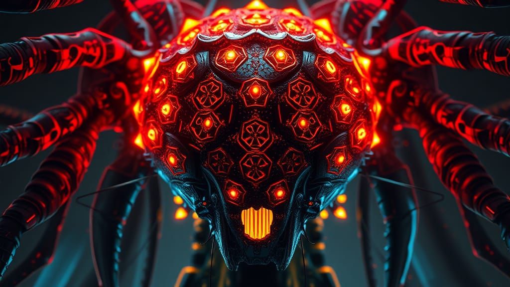 Detailed Nucleus Hive Portrait in Art Nouveau Style