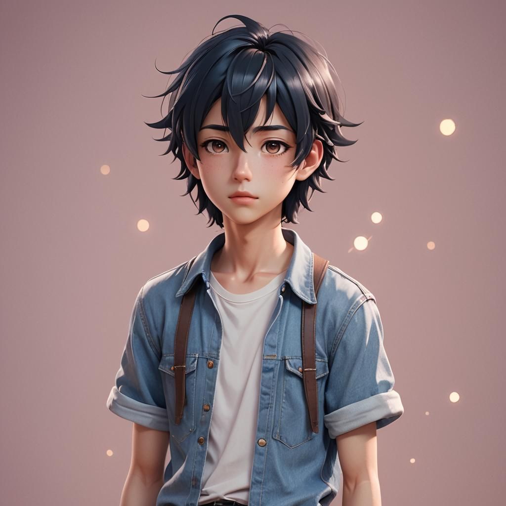 Moe-Inspired Anime Boy with Feminine Features