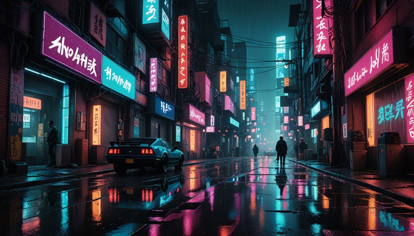 Epic Cyberpunk Cityscape in Neon Glory