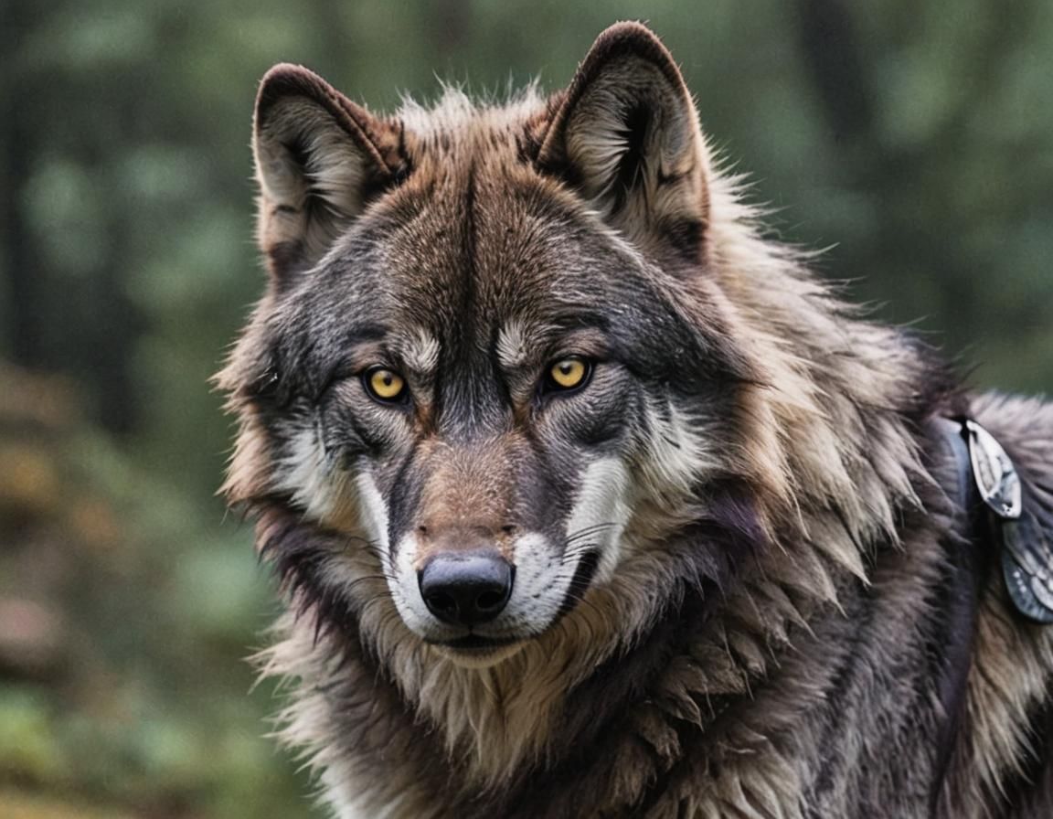 Arctic Wolf Lycan Portrait in Graffiti Art Style