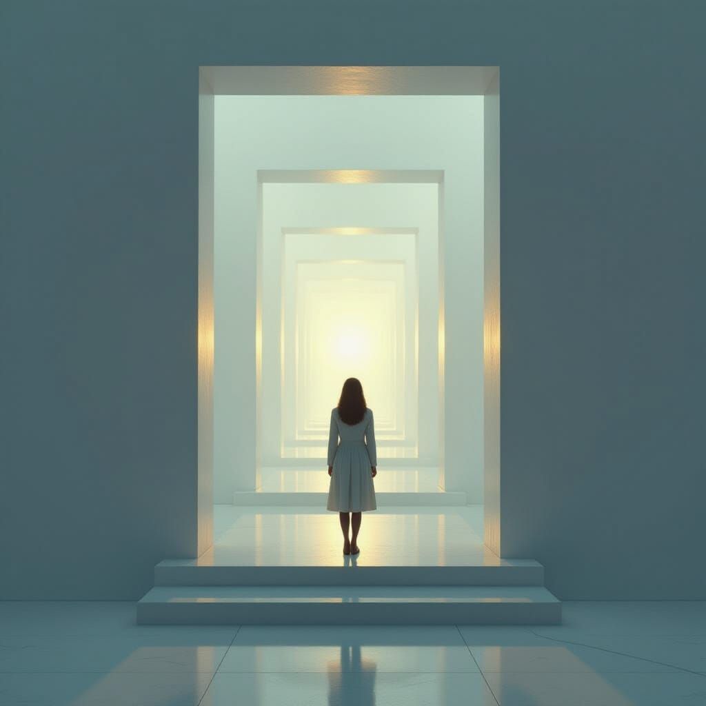 Endless Doorways: A Surreal Dreamscape in Soft Focus