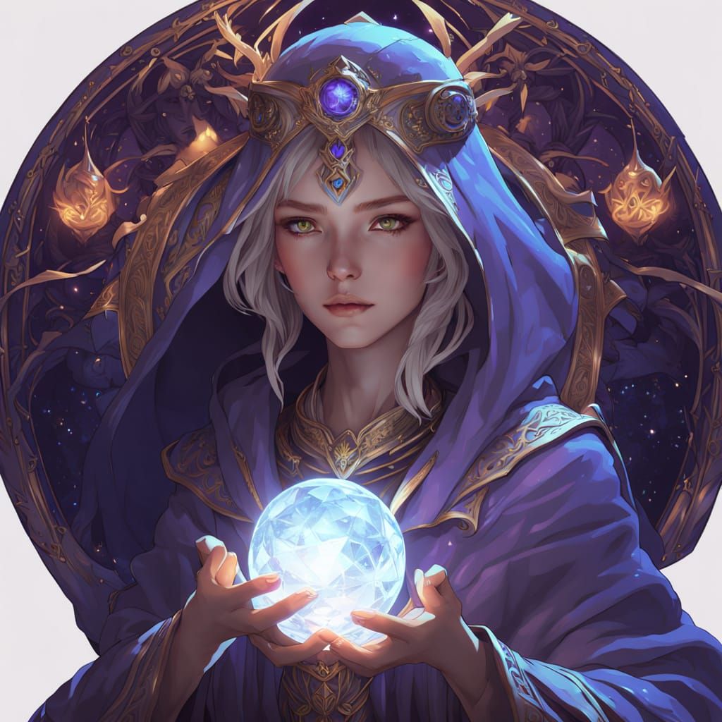 Mystical Sorceress in Cosmic Splendor