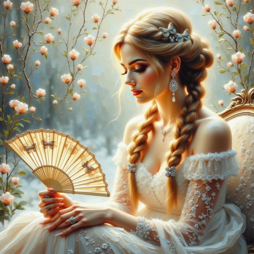 Lora:ImpastoRama woman with fan 1