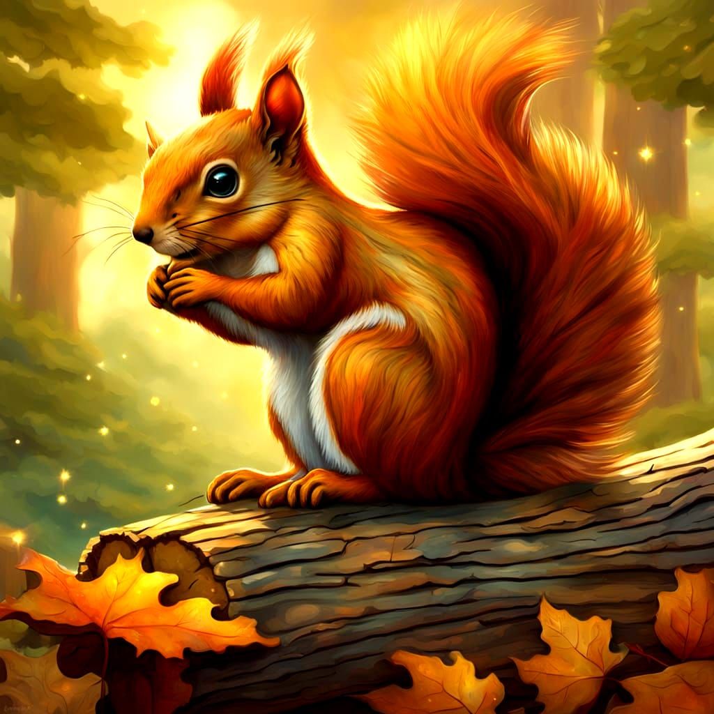 Squirrel Carving from Maple Burl Stump