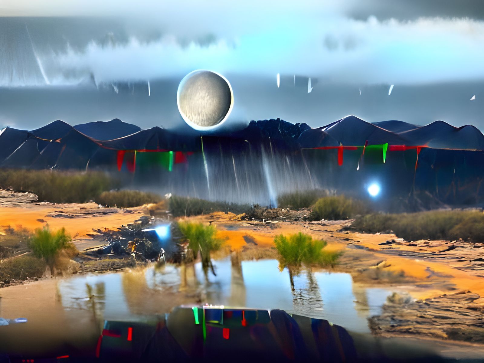 Futuristic Desert Search Party for Lost Pilot