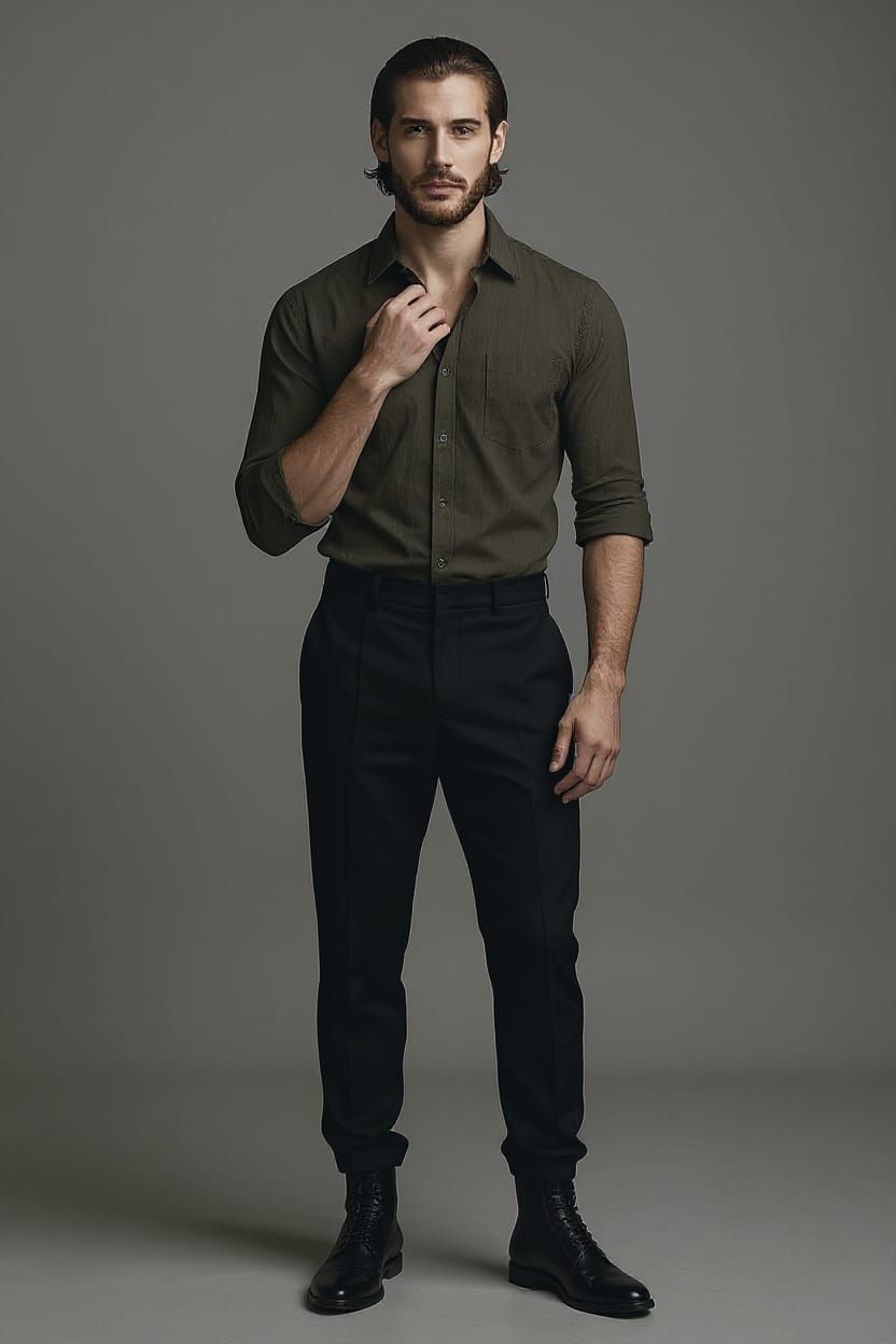 Handsome Male Model in Fashion Photography Style