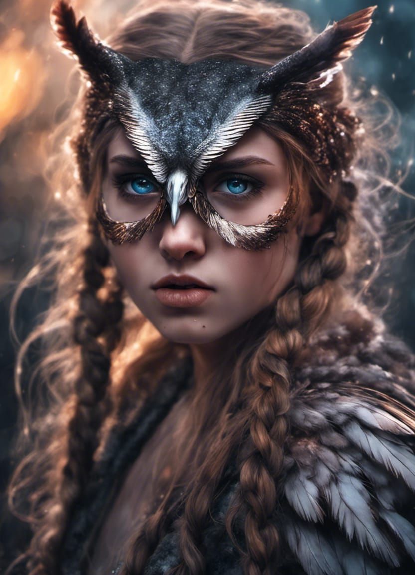 Crying Owl in Abyssal Realm: Fantasy Art