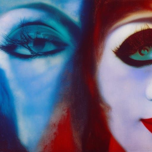 Surreal Vampire Portrait in Vibrant Colors