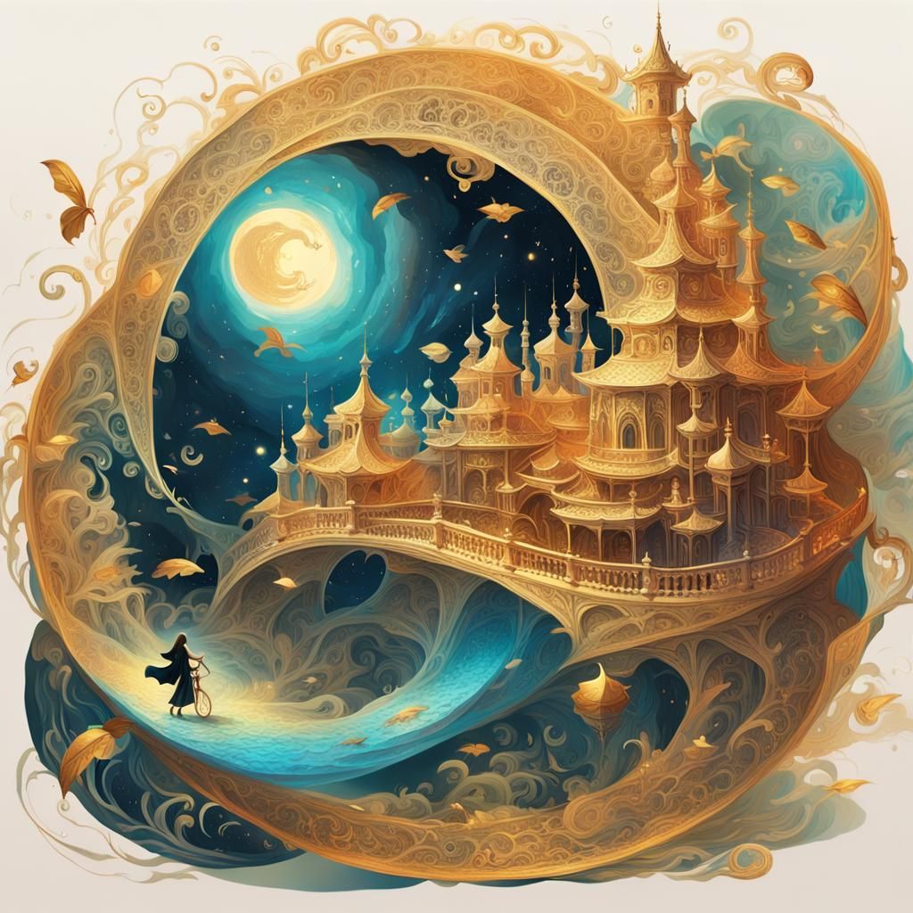 Celestial Treasure Map in Fantasy Realm