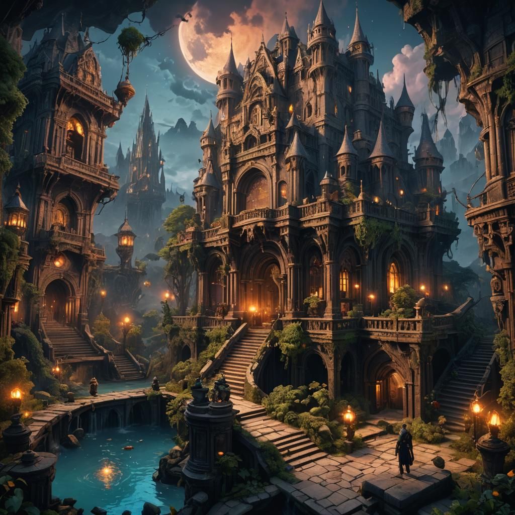 Fantastical Figure in Deep Color Fantasy Art