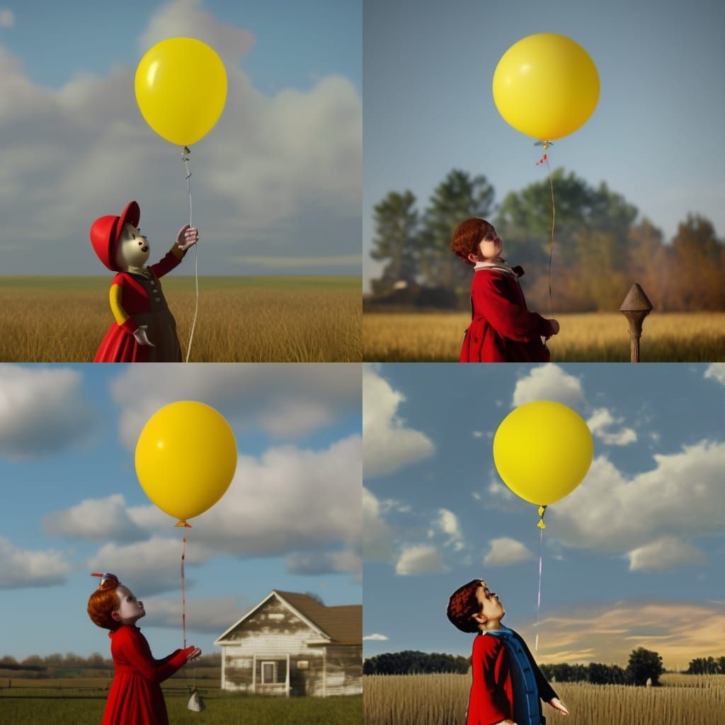Whimsical Portrait of a Young Girl with a Balloon