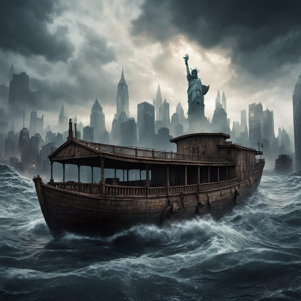 Epic Noah's Ark Voyage in Modern New York City