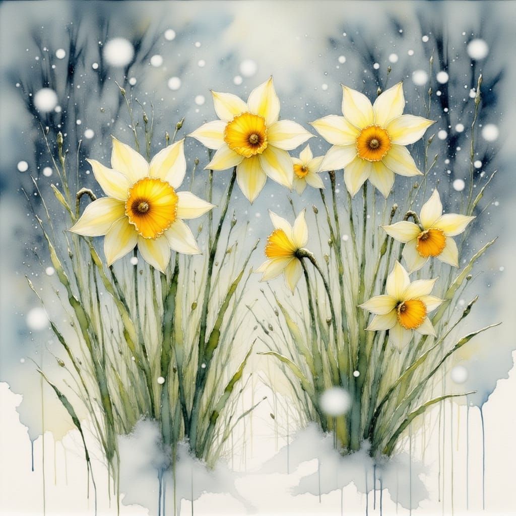 Ethereal Winter Florals in Soft Snow