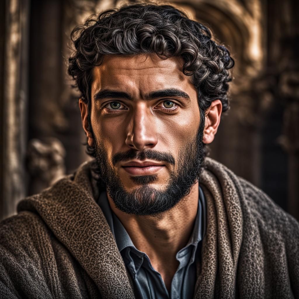 Portrait of a Handsome Mizrahi Jewish Israeli Man