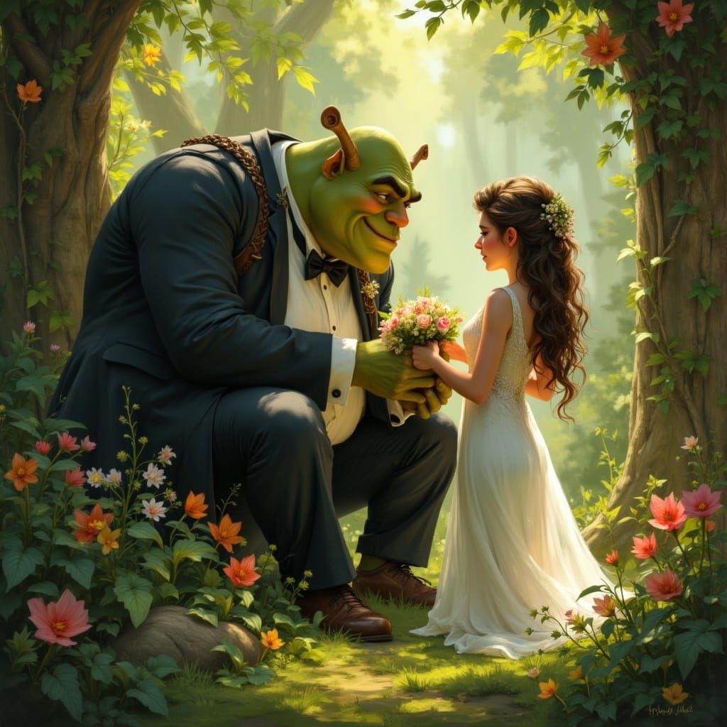 Ogre and Elf Wedding in Enchanted Forest