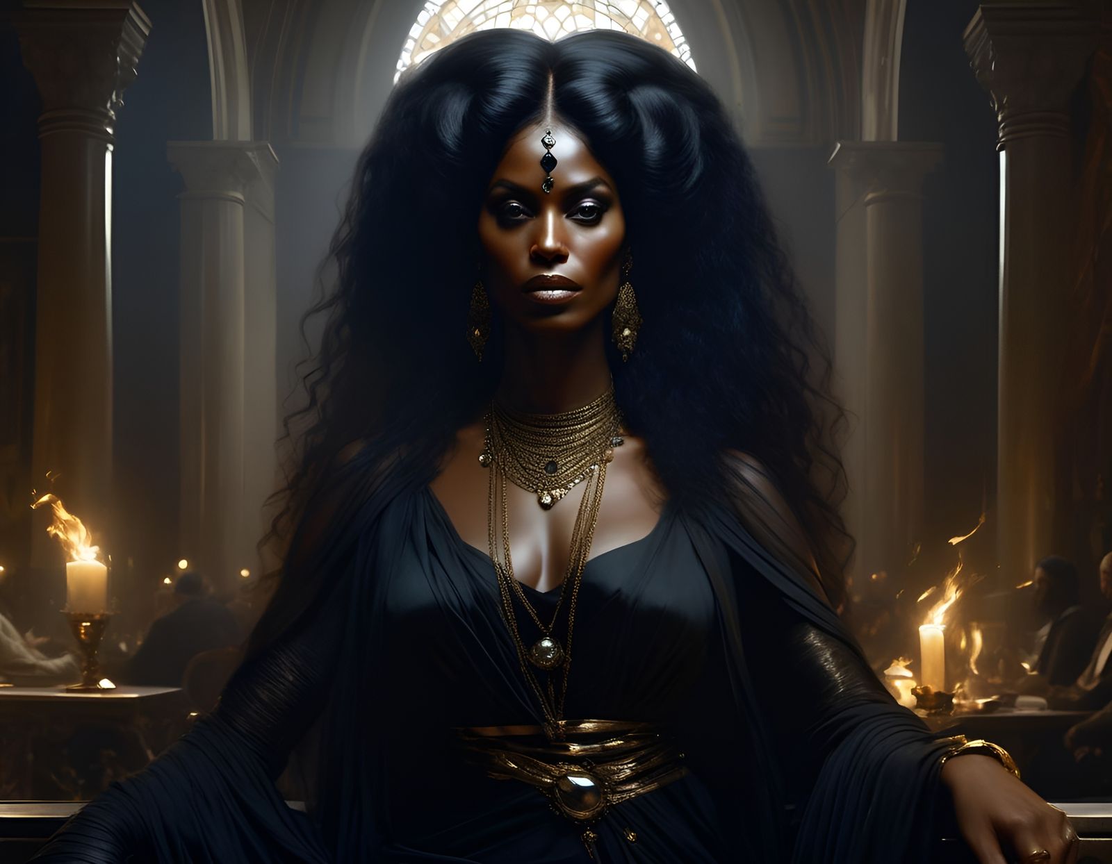 Portrait of a Black Magic Woman in 8k