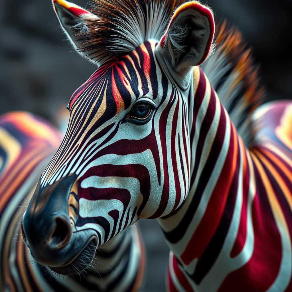 Vibrant Zebra Fashion Icon