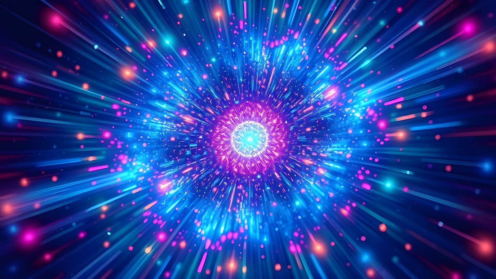 Colorful Plasma Starcluster in 3D Macro